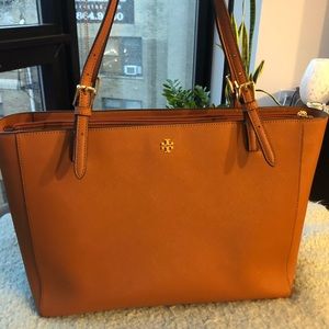 Large Tory Burch brown tote purse